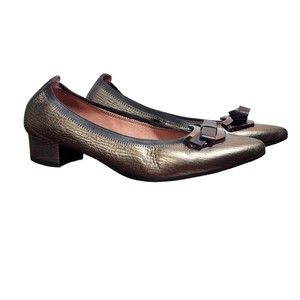 Hispanitas Paula Shark-15 Pewter Flats Made In Spain EU Size 39.5 (US 8.5)